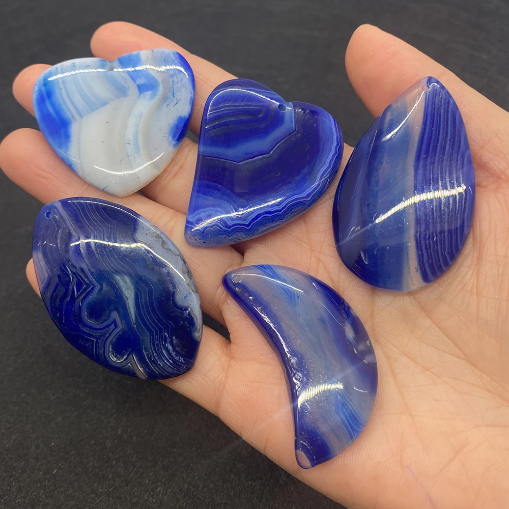 

5pcs/set Natural Stone Agate Charms Necklace Pendant Meditation Amulet Pendant Jewelry DIY Making Earrings Charms Accessories