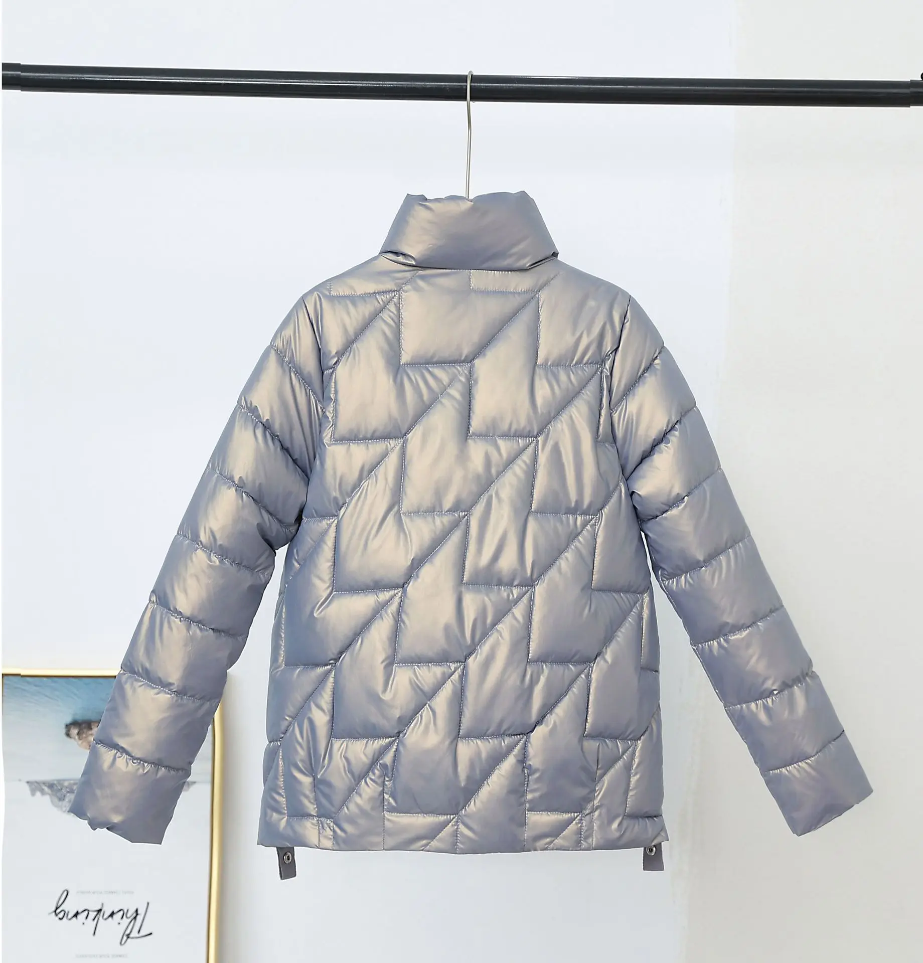 2022 Winter Parkas Women Long Sleeve Stand Collar Thick Cotton Coat Loose Casual Zipper Cardigan Solid Fashion Women's Jackets