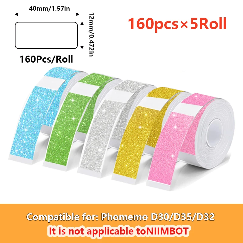 

Голографическая термоэтикетка 12x40 мм, 800 шт., для Phomemo D30/D35