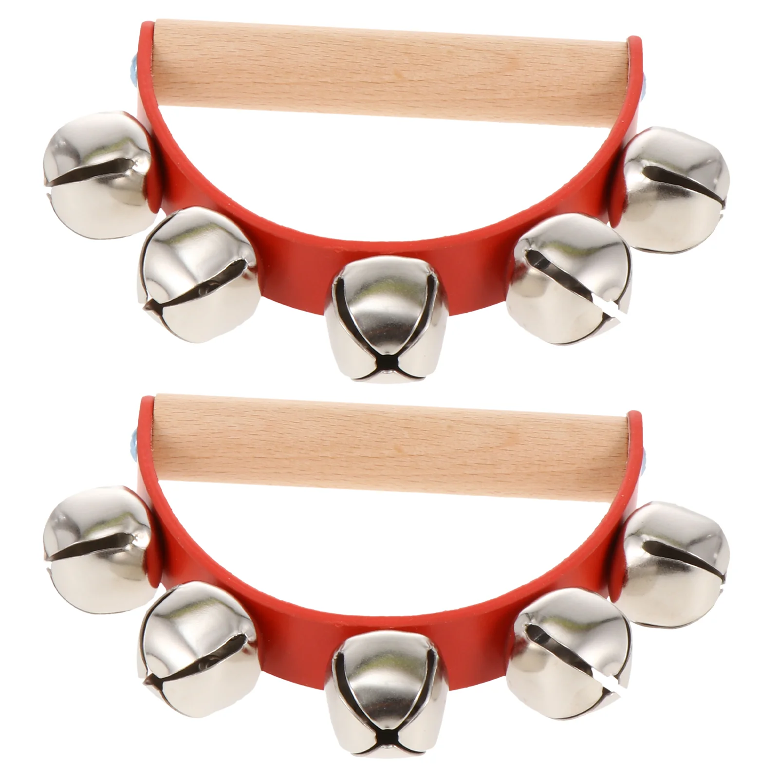 

2 Pcs Hand Bell Wooden Handle Jingle Bells Toys Percussion Instrument Toddler Music