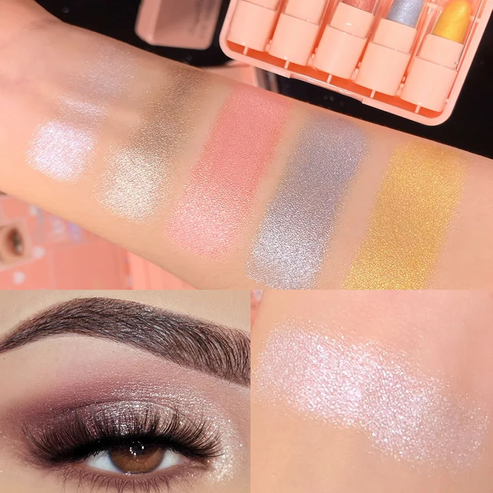 5 шт. блестящие жемчужные тени для век крем осветляющие белые мини-тени набор