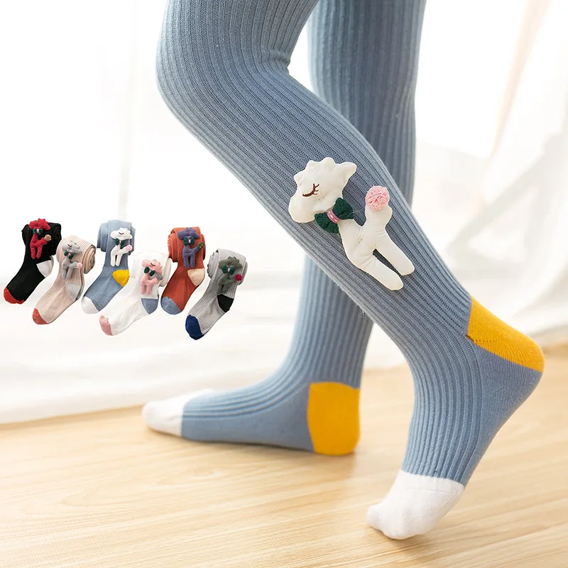 

Chica Детские Разноцветные детские колготки для маленьких девочек на весну и осень Мультяшные куклы женские колготки для малышей чулки хлопк...