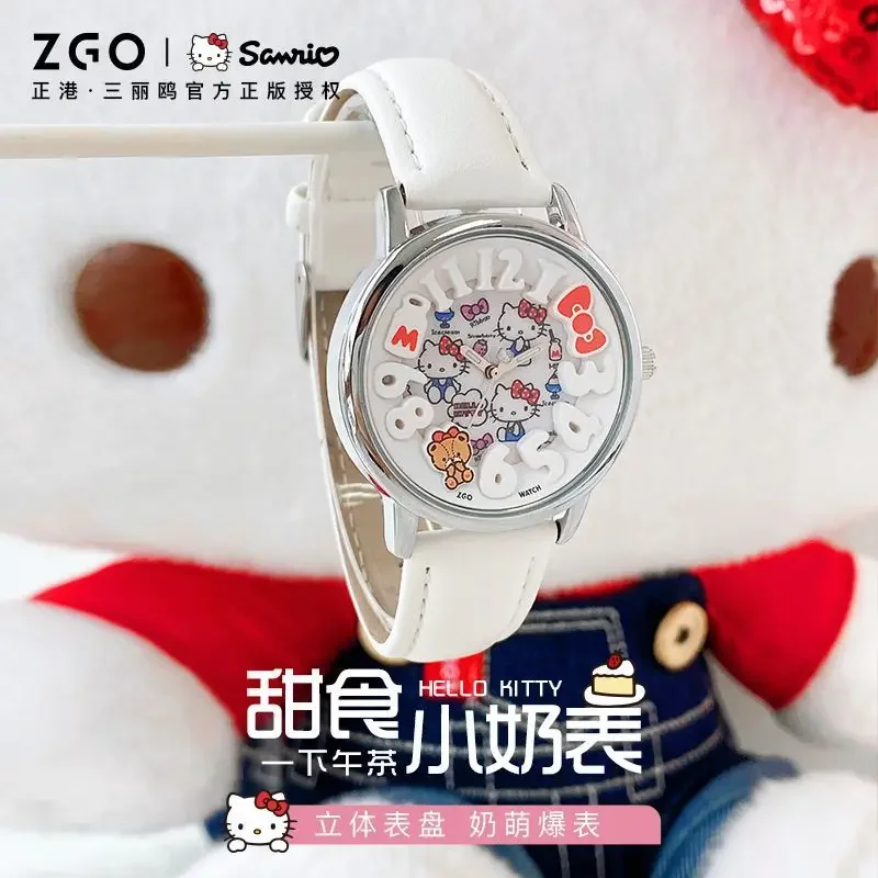 Светящиеся часы ZGO Sanrio Hello Kitty кварцевые Melody Cinnamoroll для девочек детские подарки на