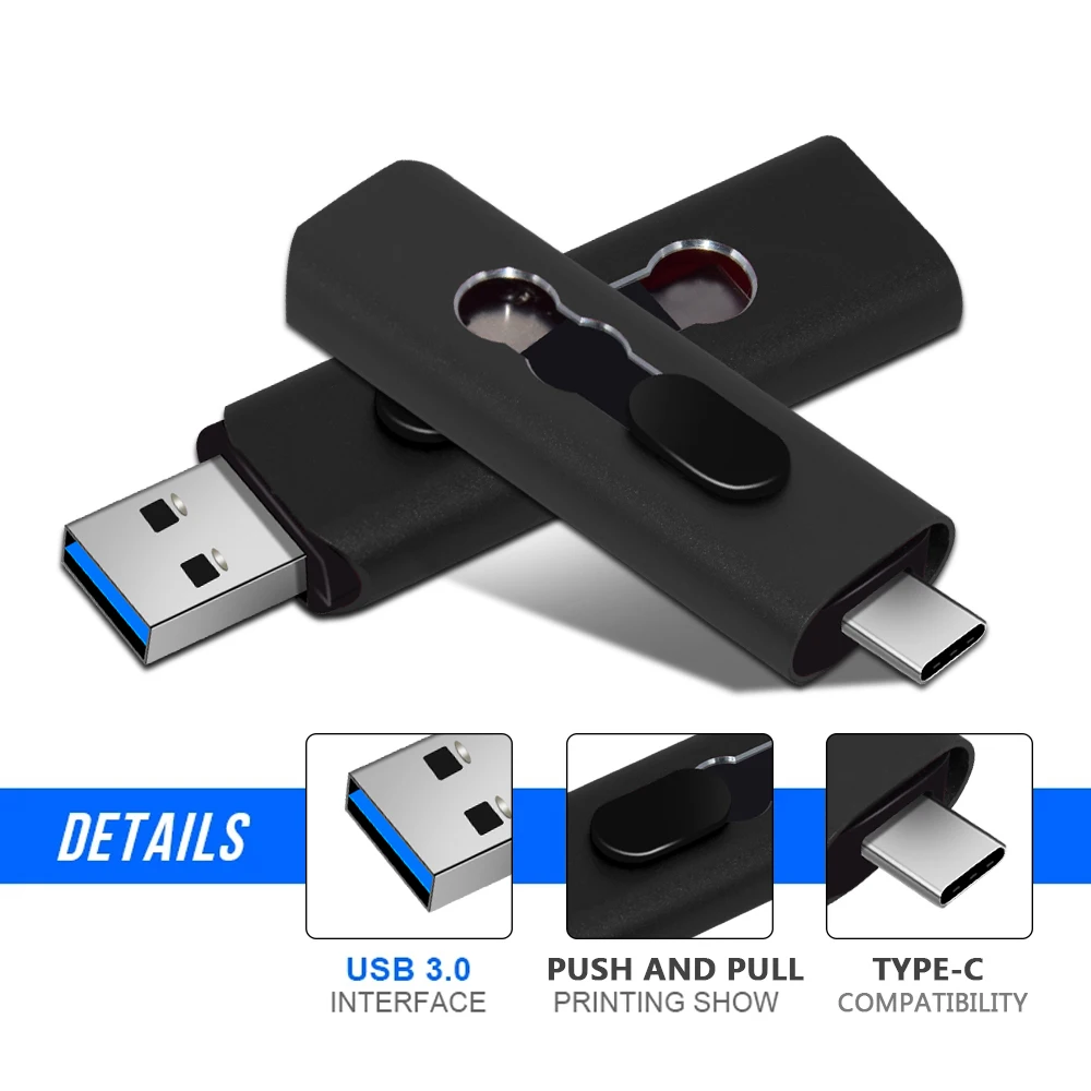 Новый USB 3.0 TYPE-C флеш-накопитель OTG 3 0 Гб 512 ГБ 256 64 USB-накопитель 2 в 1 высокоскоростная