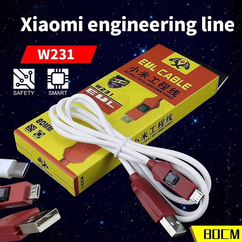 

OSS W230 W231 Кабель для глубокой щетки EDL 75 см 80 см Кабель для быстрой зарядки для Xiaomi Engineering Line Инструменты для ремонта мобильных телефонов
