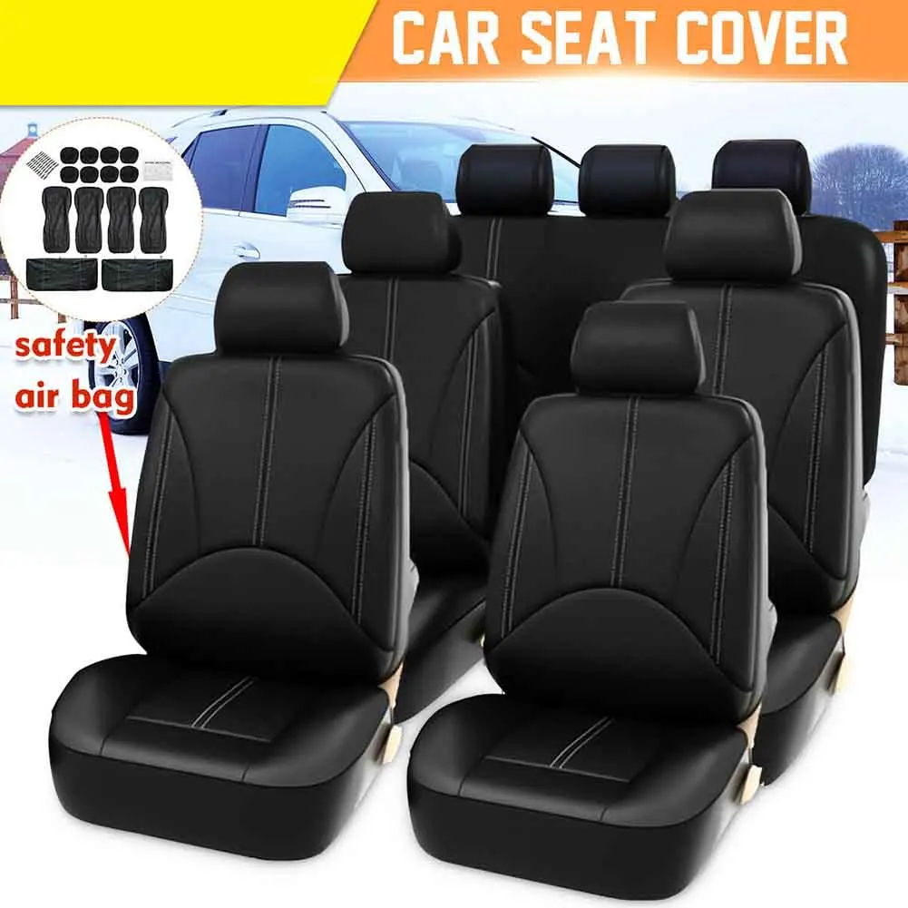 

Solid Auto PU Leather Dustproof Soft Wear Resistant Cushion Protector Car Seat Cover Comfortable 7 Seater 8 Seater Easy Clean