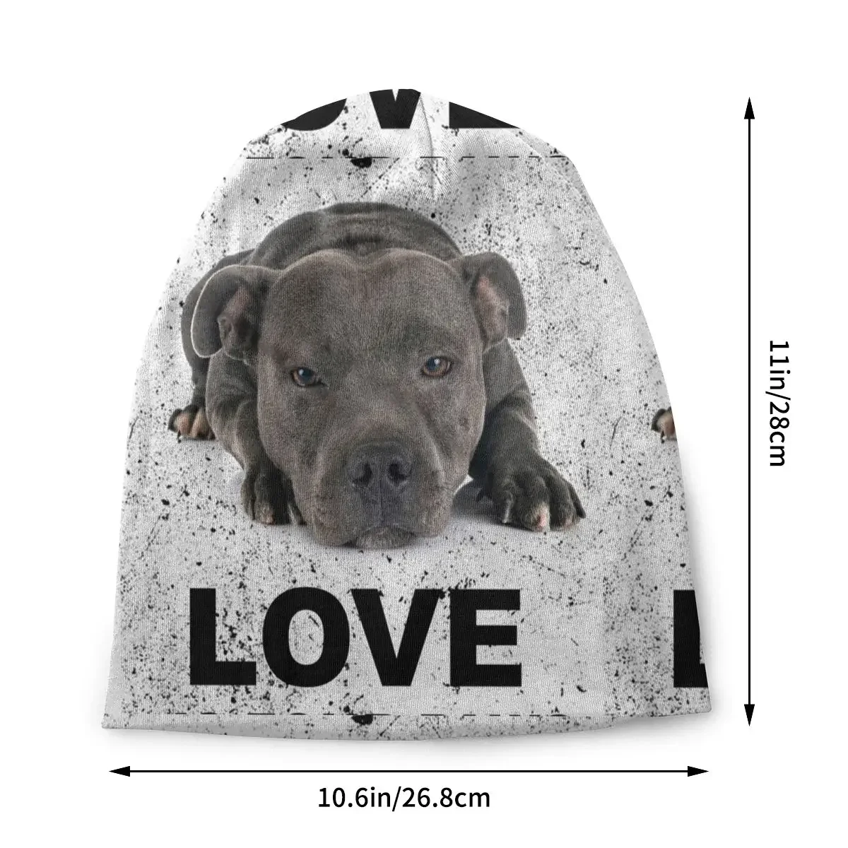 Вязаная шапка на заказ Стаффордширский бультерьер для собак Хип-хоп Skullies Шапки