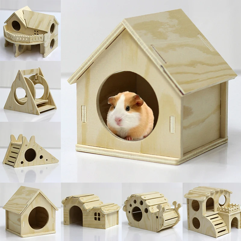 Деревянная игрушечная мебель для хомяка деревянная вилла маленький домик качели