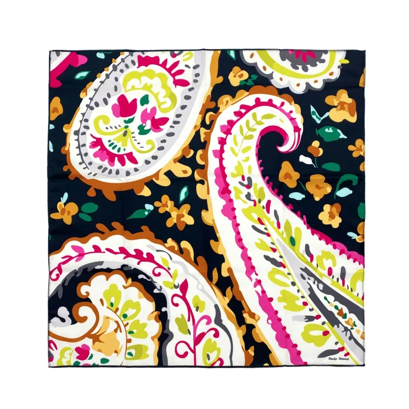 

Маленький шелковый шарф, Новое поступление, черный Пейсли, цифровая печать, стюардесс, декоративный шарф для банка, маленькое квадратное полотенце