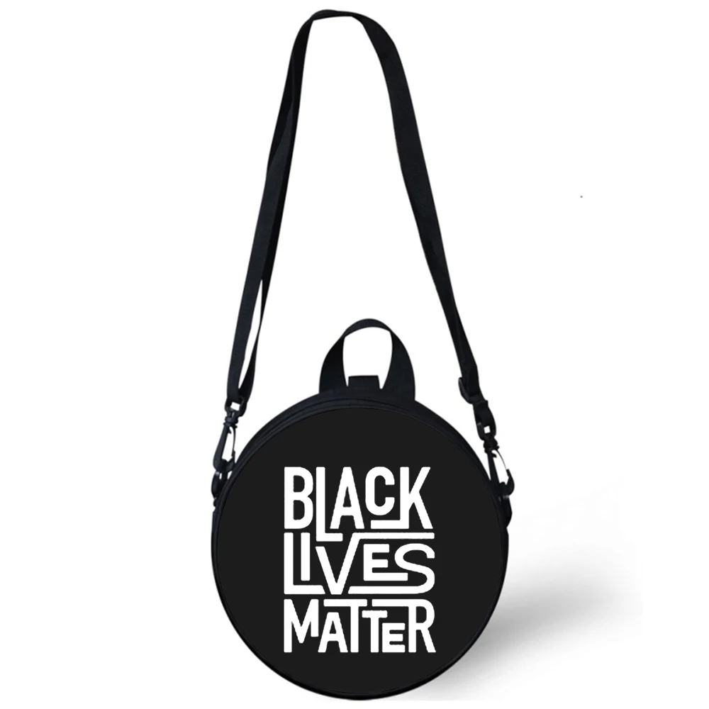 BLM Black matter fashion Child kindergarten Bag 3D Print Crossbody Shoulder Bags For School Women Mini Round Bagpacks Rugtas Bag