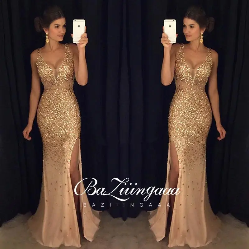 

Длинное женское платье с блестками BAZIIINGAAA, блестящее платье для коктейльных вечеринок, платье для выпусквечерние вечера