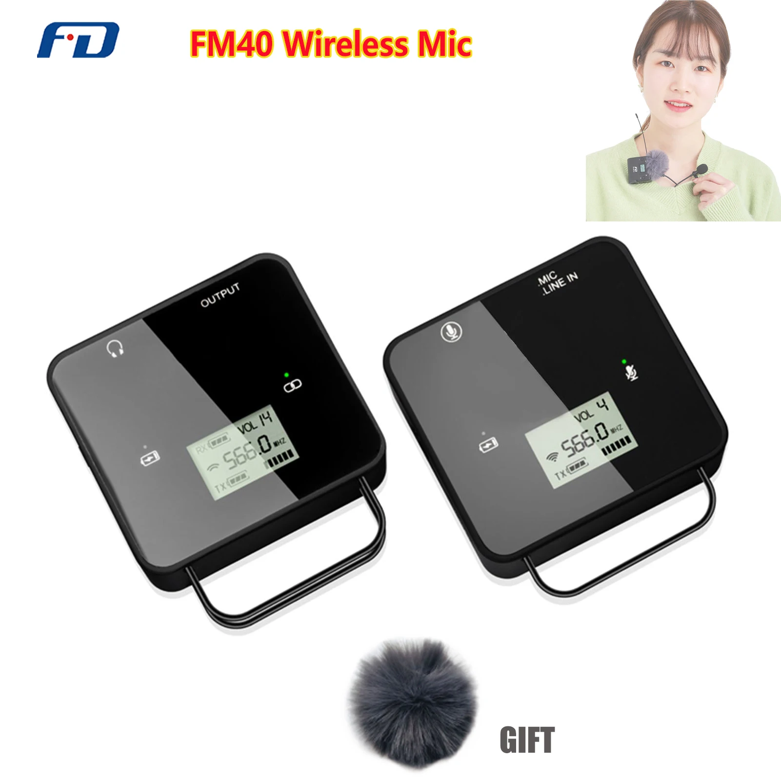 

Feidu FM40 Wireless Mic Portable Mini Audio UHF Wireless Lavalier Microphone For Smartphone DSLR Camera Interview Recordin Mic