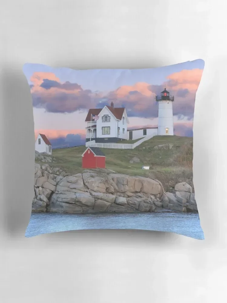 Закат в Cape Neddick (Nubble) Маяк Йорк Мейн Декоративная подушка Чехлы для диванов