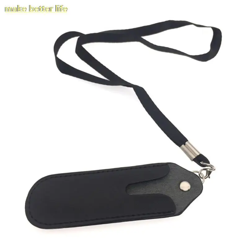 Bags Pu Leather Pen Holder Certificate Card Sleeve Protective Sleeve Lanyard