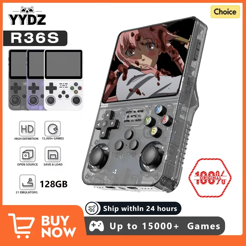 Портативная Игровая Консоль R36s В Стиле Ретро 3 5-дюймовый Ips-экран 64 Гб/128 Гб