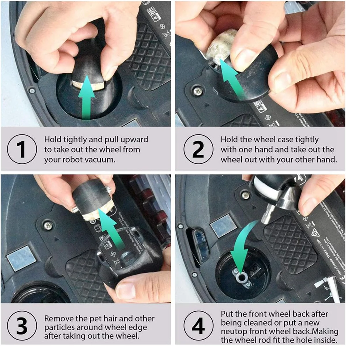 Для IRobot Roomba I3 I3+ I4 I6 I6+ I7 I8 E5 E6 E7 J7 7550 3550 3150 5150 6198 7150 Боковые щетки на колесиках