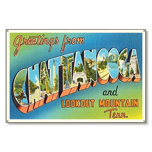 Chattanooga Tennessee tn старинная Ретро винтажная почтовая репродукция искусство настенный Декор стальная вывеска 8x12 дюймов применимо к