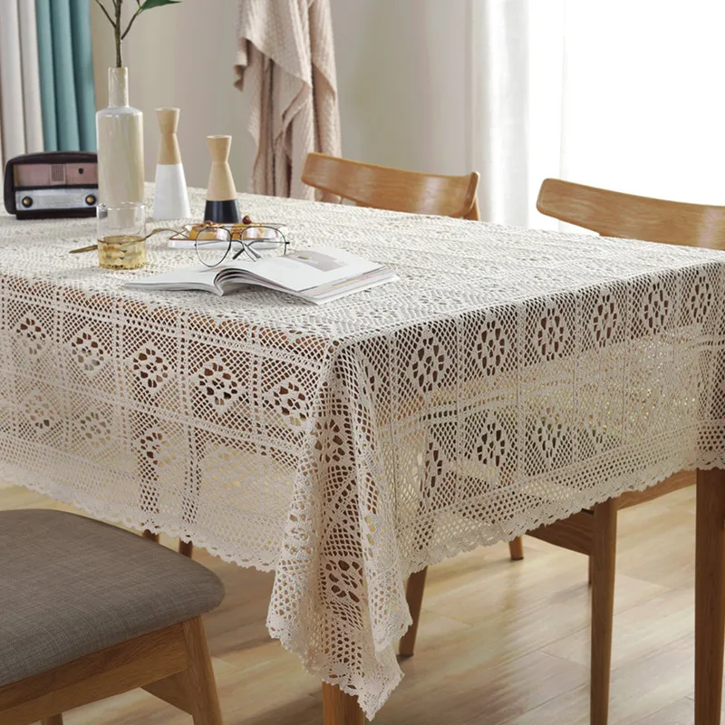 

Hollow Table Cloth Lace Tablecloth Rectangular Tablecloths Indoor & Outdoor Dining Table Cover Suitable for Desk and Table Decor