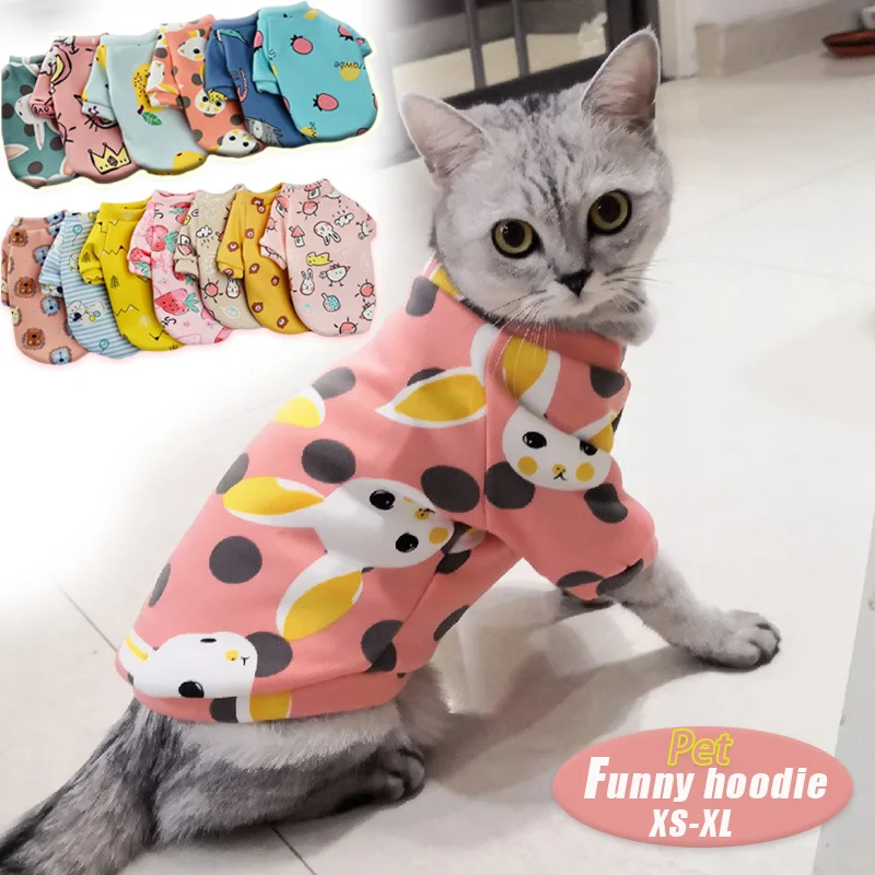 

Cute Print Small Dog Hoodie Coat Warm Pet Clothes For Chihuahua Shih Tzu Sweatshirt Puppy Cat Pullover Costume Pets Clothing