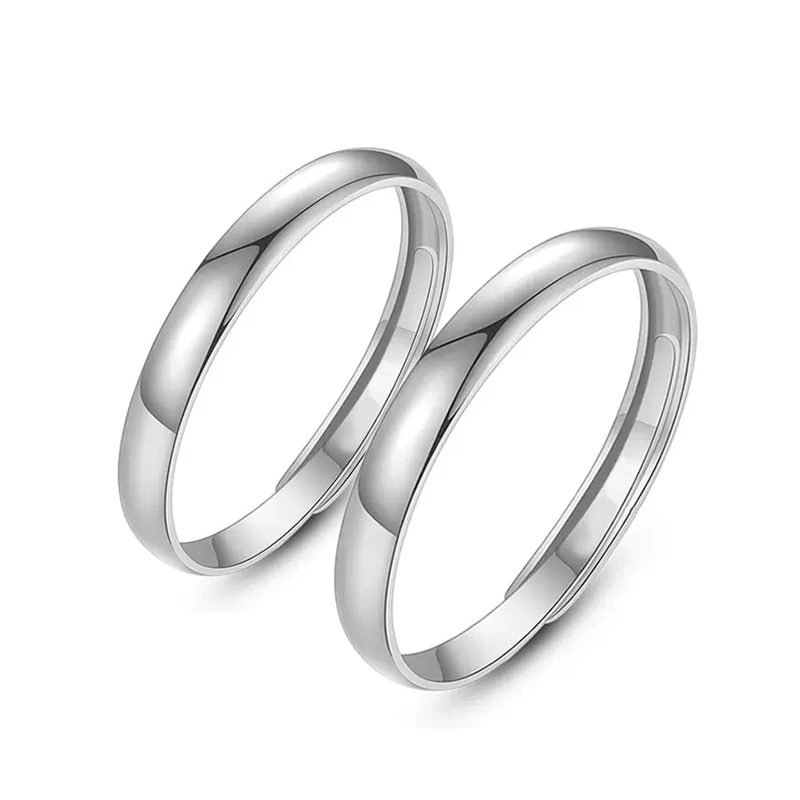 

New 925 Silver Plated Couple Rings Classic Glossy Ring For Women Men Lover Engagement Wedding Best Jewelry Accessorie Gifts