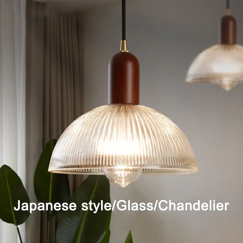 

Japanese Brass Lamp INS Style American Vintage Walnut Table Shop Bedroom Bar Glass Restaurant Lamp