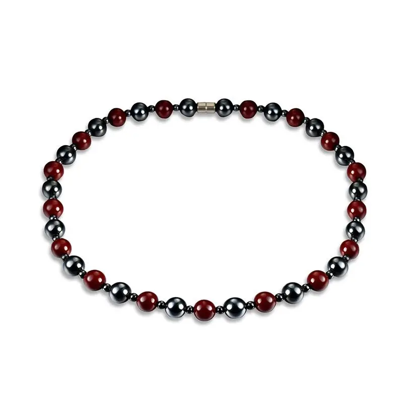 

Hematite Slimming Necklace for Women Men Sports Supplies Bohemia Type Round Bead Energy Bracelet for Healthy Jewelry Accessories