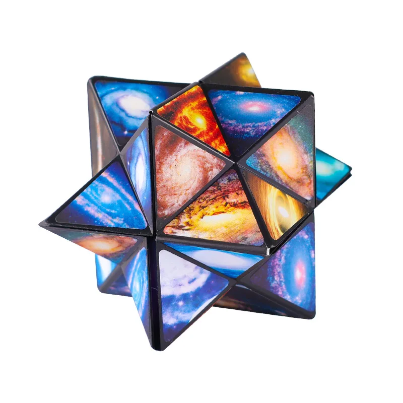 2PCS/set Star Sky Magic Cube Fidget Toys New Starry Infinite Cube Creative Palm Pocket Toys Stress Relief Gift for Children Boys