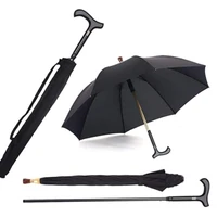 high quality male non slip walking stick male windproof long handle rain gear men creative cane climbing umbrella