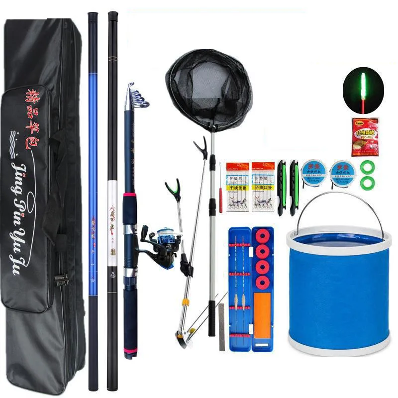 

Complete Full Set Fishing Rod Carbon Spinning Handle Freshwater Fishing Rod Case Bag Combo Carp Angelrute Fishing Articles