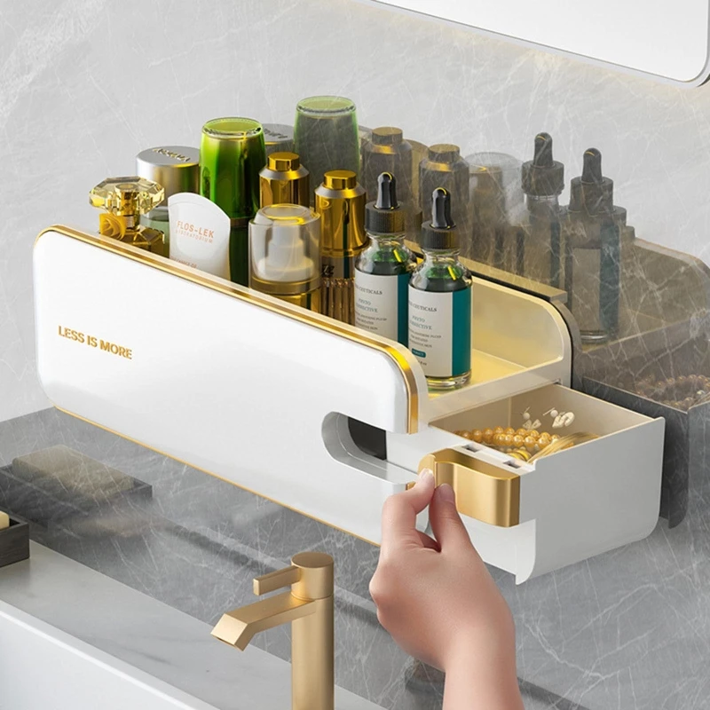 

Настенная полка для ванной комнаты Настенные органайзеры для макияжа и стеллаж для хранения Непробиваемая полка для ванной комнаты Шампун...