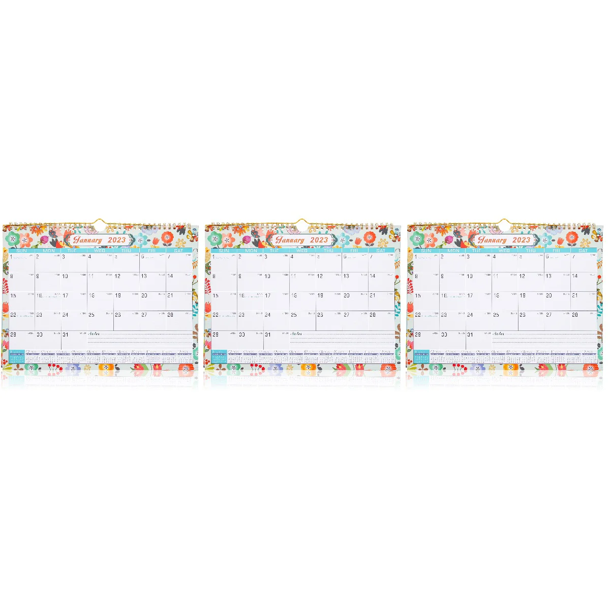3pcs 2023 Desk Calendar English Printing Table Calendar Decorative Household Calendar