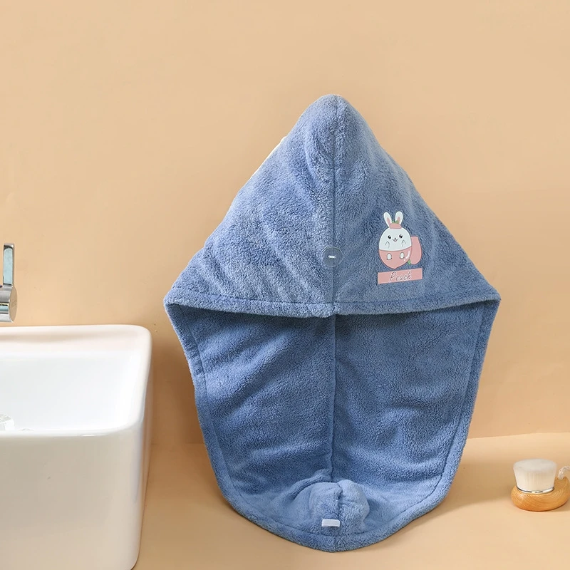 

Hair Towel Quick Dry For Long Hair High-Density Superfine Fiber Coral Velvet Moment Absorbent Two Layers Thickened Big Bath Cap