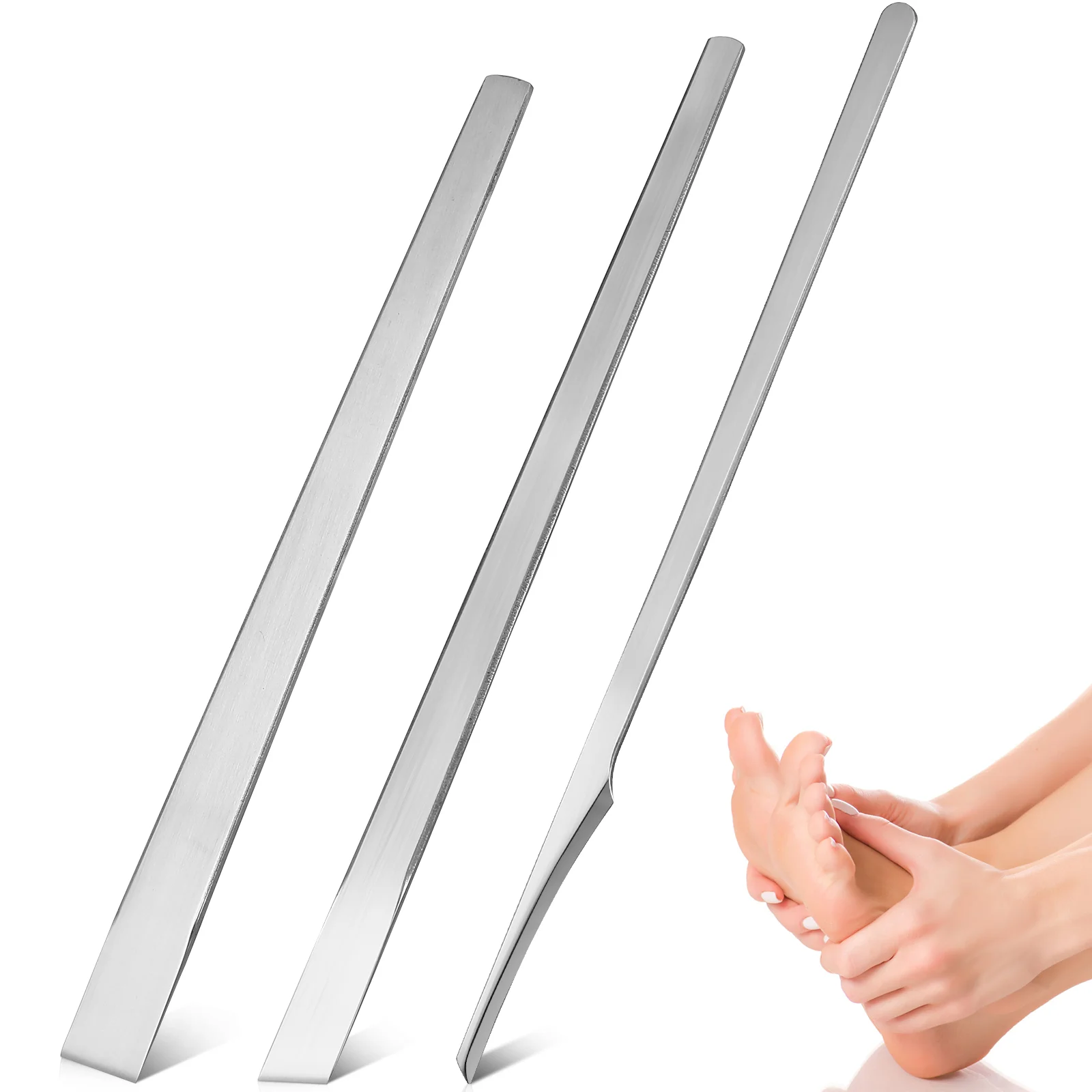 

3 Pcs Stainless Steel Pedicure Tools Dry Dead Cuticle Remover Foot Scraper Pedicure Supplies