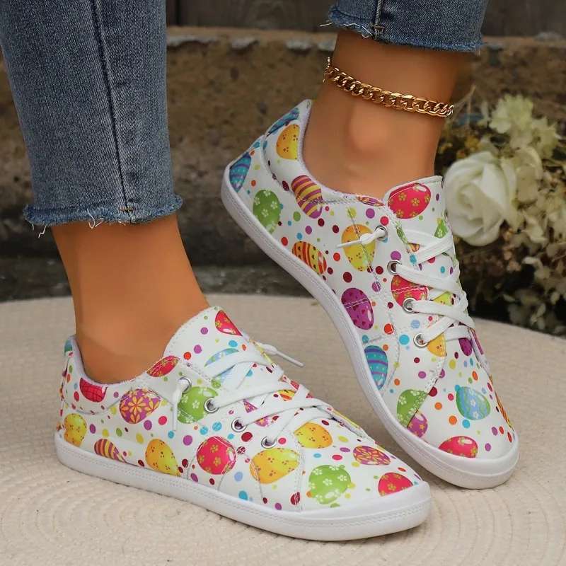 Женские туфли с круглым носком без каблука ручная роспись граффити Нескользящие