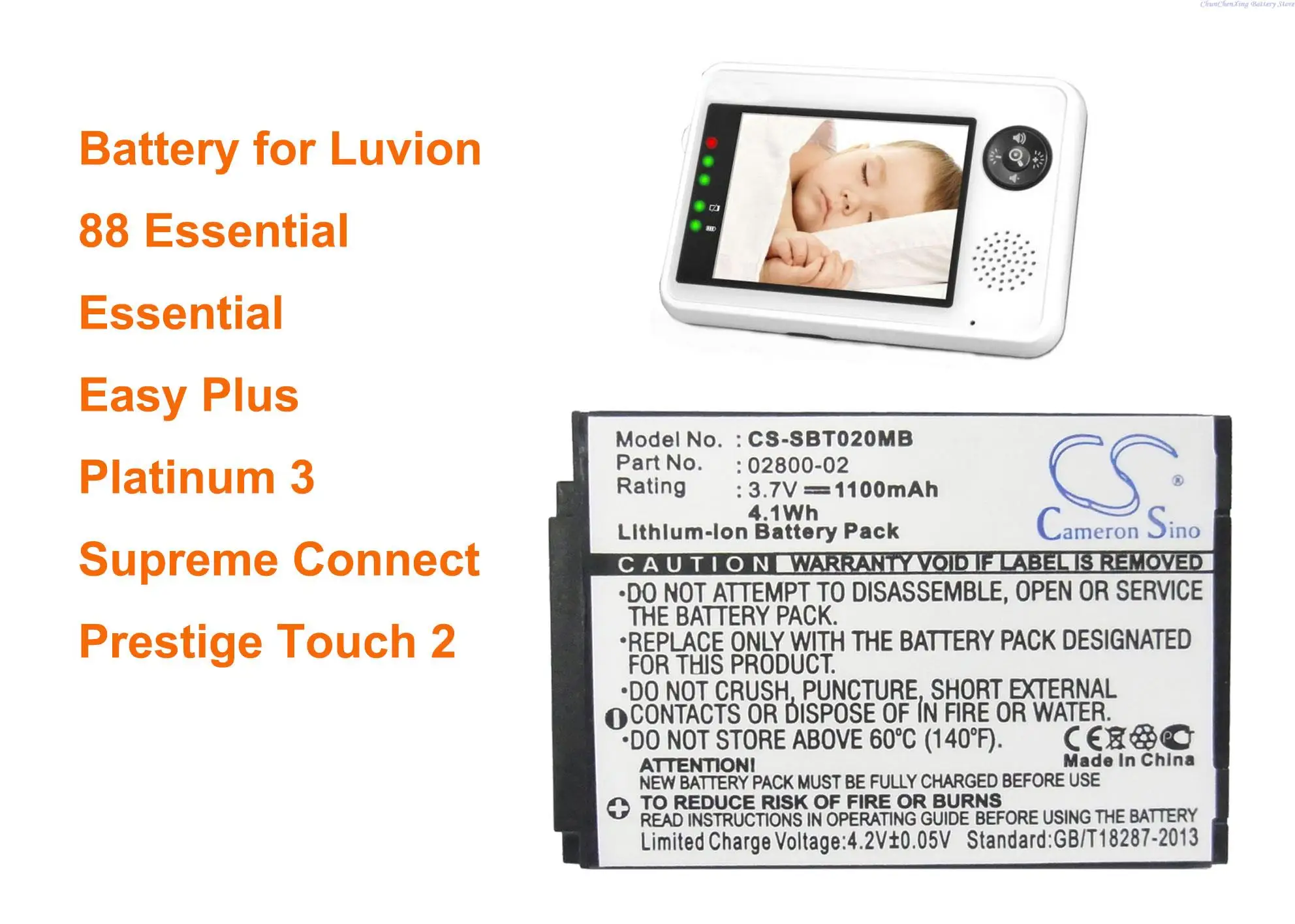 

OrangeYu 1100mAh Battery for Luvion 88 Essential, Essential, Easy Plus, Platinum 3, Supreme Connect, Prestige Touch 2