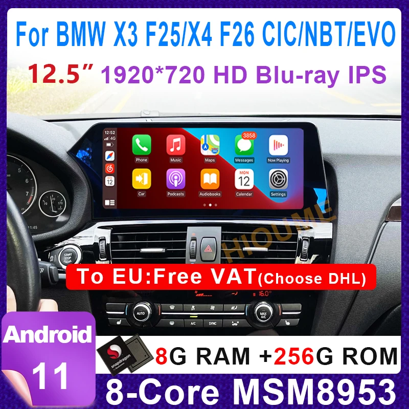 

New 12.5" android 11 Snapdragon Car Radio Stereo Video Multimedia Player Autoradio GPS Navi for BMW X3 F25 X4 F26 CIC NBT EVO