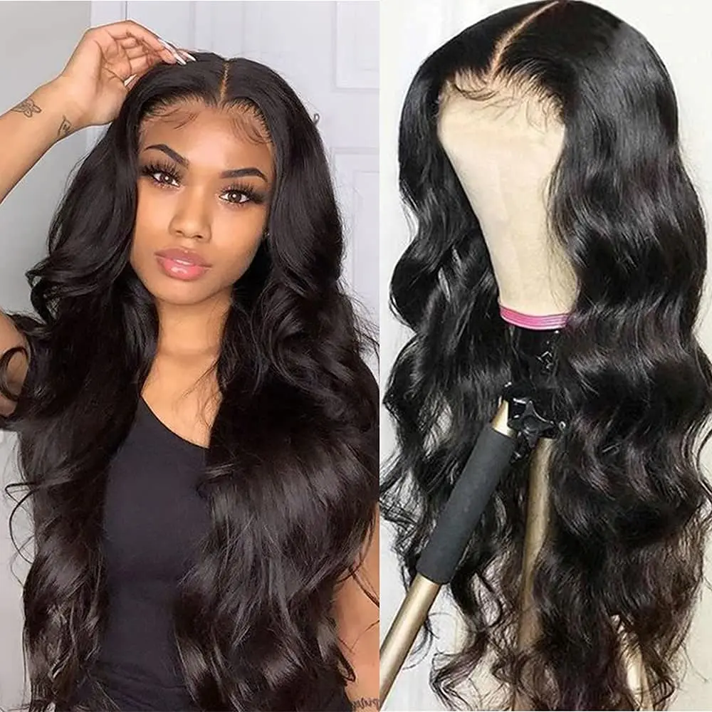 

13X4 Hd Lace Frontal Wig Transparent Body Wave Lace Front Wigs 180%Density Human Hair Wig Lace Frontal Wig Pre Plucked Baby Hair