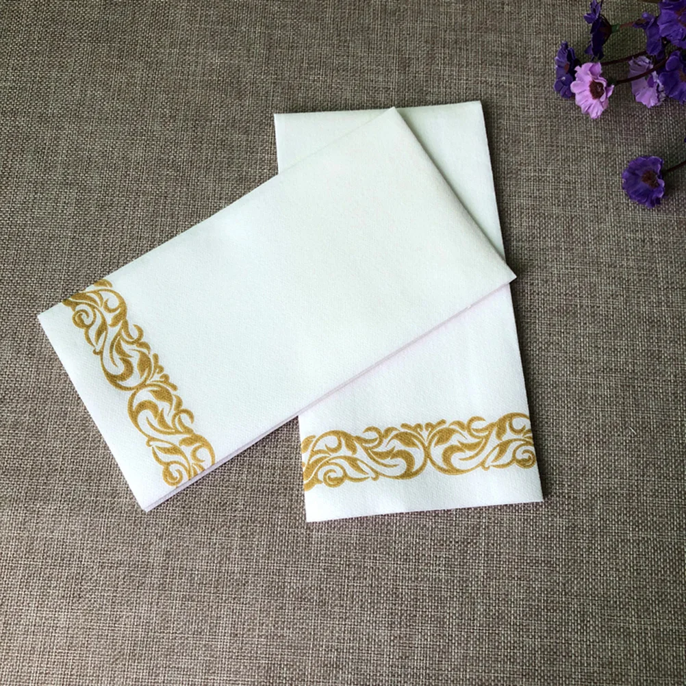 

50 Pcs Bathroom Napkins Birthday Party Thicken Paper Towel Handkerchief for Wedding Party Decor (40x30cm)