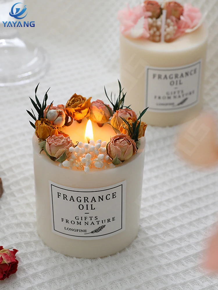 

Ароматизированная свеча, сохраненный цветок, домашний декор, романтическая свадебная свеча на день рождения, Скандинавская Бездымная долг...