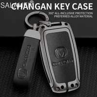 fashion metal leather car key case for changan cs35plus cs35 cs15 cs75 cs95 cx20 cs1 cv1 alsvin v7 raeton 2018 cs55 cx70 styling