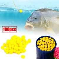 100pcs baits corn kernels fishing lures carp simulation nice scent fake soft floating baits 1cm carp fishing bait fishing gear