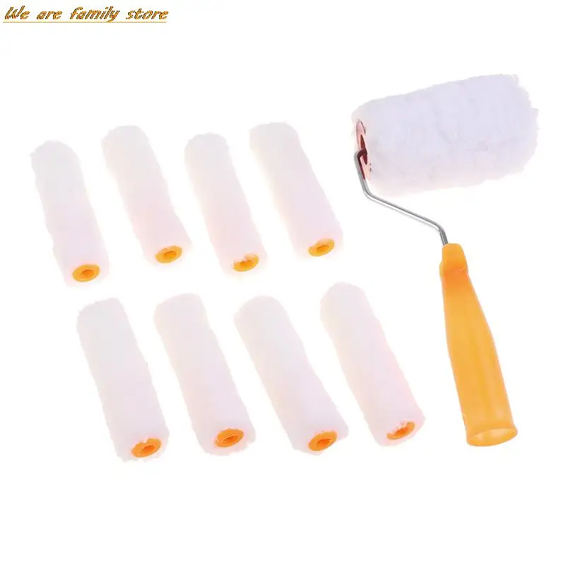 

9pcs/set Paint Roller Brush Kit Thick Diameter Roller for Wall Decorate Painting Handle Tool