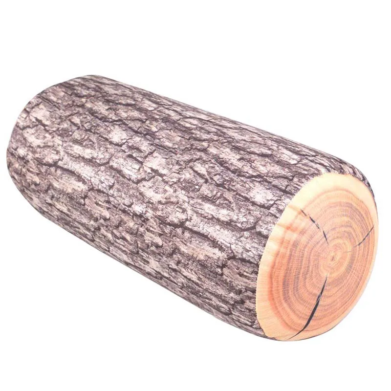 Log Cushion Gentle Touch Sofa Room Car House Wood Grain Stump Pillow Fun Interior |