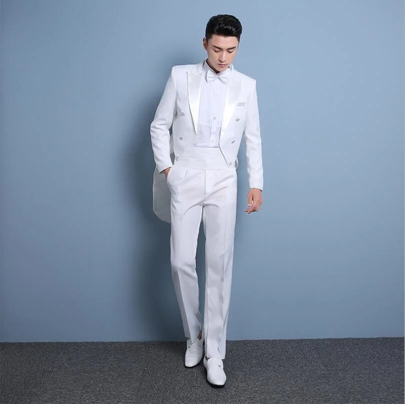 

Men's Fashion Korean Tuxedo Slim Blazers suits Men stage Groom's wedding dress Host performing Black England jacket suit+pants