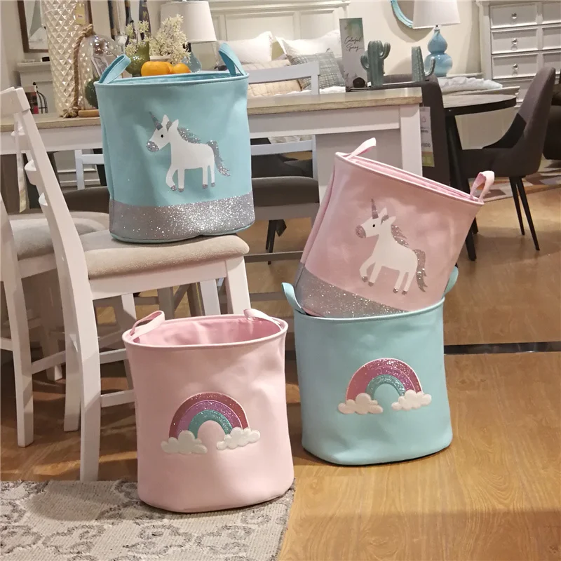 

Home Foldable Dirty Laundry Basket Canvas Storage Basket Barrel Creative Kids Toys Organizer Bucket Laundry Organizer Holder