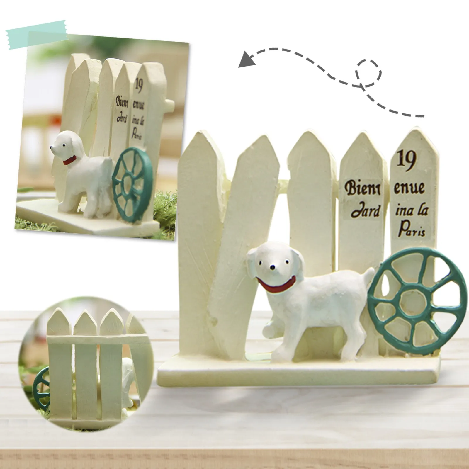 

Creative Puppy Fence Wheel Moss Succulent Flower Plugin Decorative Ornament Extra Large Ball Ornaments for Christmas Tree