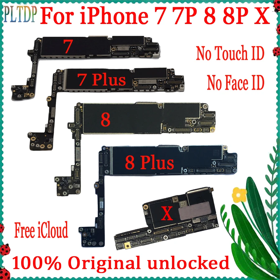 

Заводская разблокированная материнская плата для iPhone 7 Plus 8 Plus x 6 Plus 6S Plus 6 P без Touch ID и без Face id100% оригинальная логическая плата