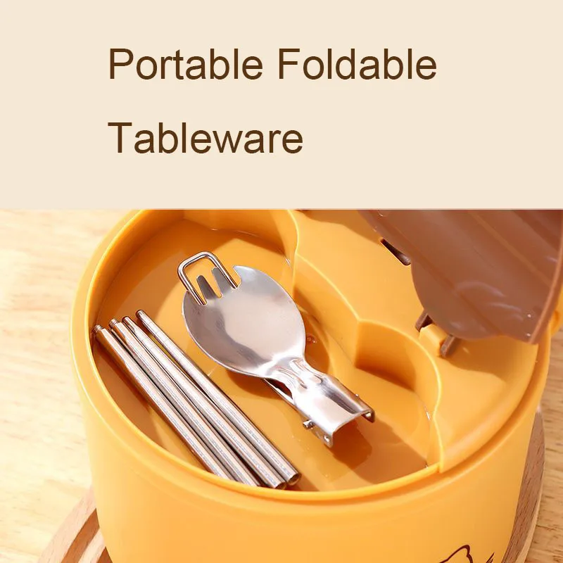 Ланч-бокс из нержавеющей стали 316 контейнеры для еды милый детский ланч-бокс