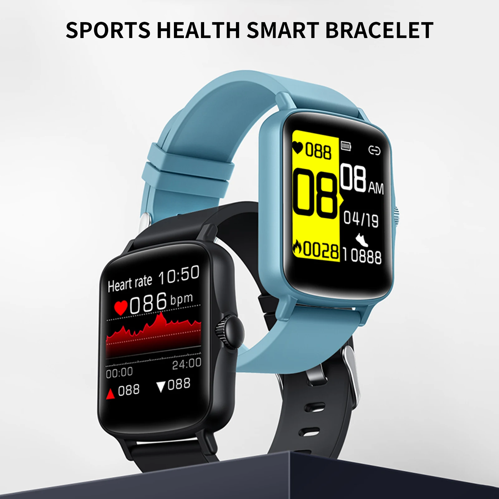 

PTone Smart Watch Bluetooth-compatible 4.0 Heart Rate Measurement 1.4 Inch Screen Sleep Alarm Sport Bracelet for Android 5.0