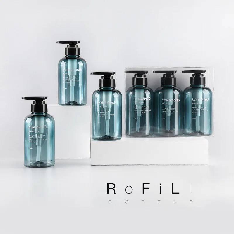 3 piece soap dispenser hand soap bottle shampoo shower gel bottle outdoor travel tool bathroom accessories set 300ml 500ml free global shipping